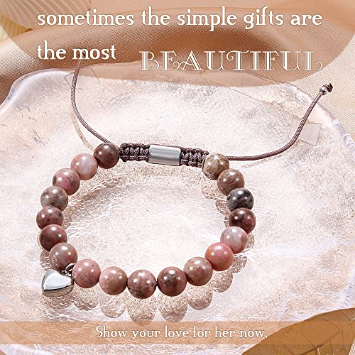 Stocking Stuffers for Teens, Christmas Gifts for Mom from Daughter Beaded Bracelets for Women Teen Girl Gifts Adjustable Charm Link Bead Birthday Graduation Gift for Her Girlfriend Sister