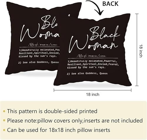 Miniatura 5 de HONLUNG Fundas de almohada negras para mujer, funda de cojín afroamericana para sofá cama, decoración del hogar, regalo para mujeres afroamericanas,