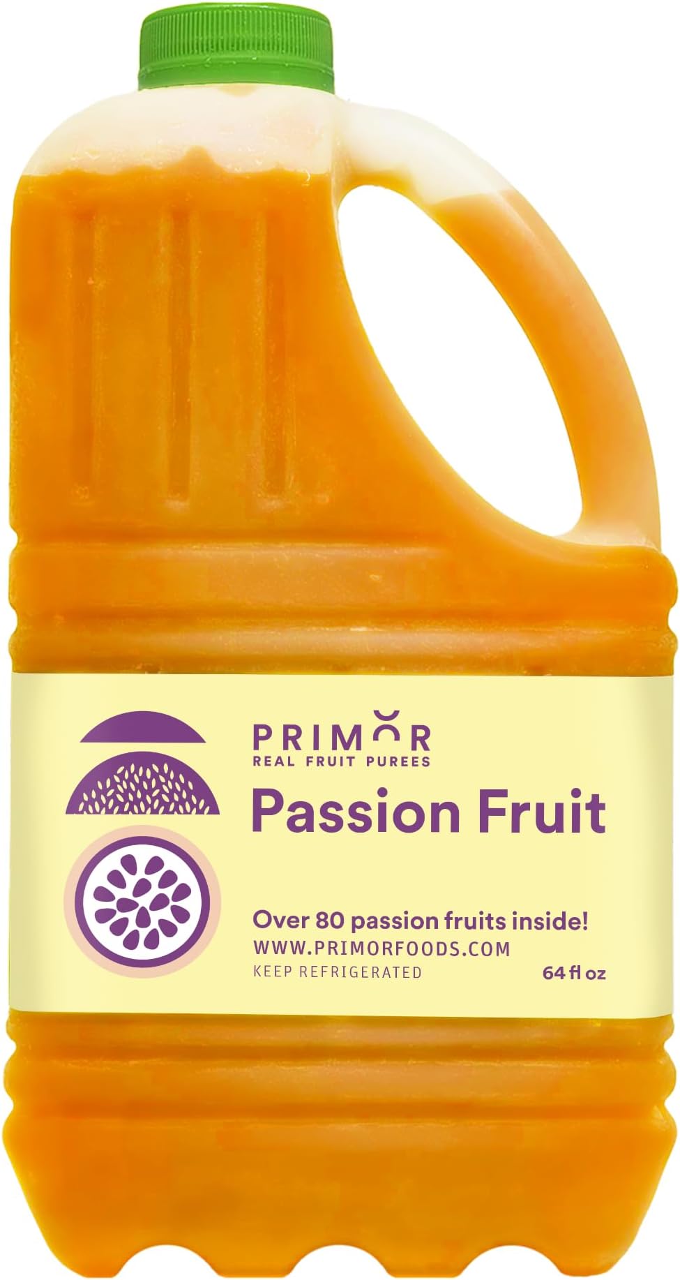 Primor Fruit Purees | Made with Real Fruit | Countless Applications: Juices, Smoothies, Cocktails, Desserts, and More - Passion Fruit
