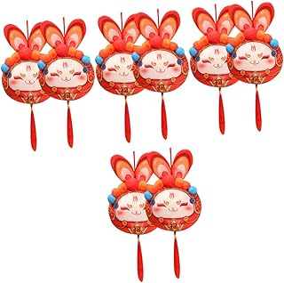 NOLITOY Coelho De Pelúcia 8 Pçs Ano Do Coelho Mascote Brinquedo Orb Brinquedo De Coelho Carro De Pelúcia Ano Do Coelho Boneca De Pelúcia Coelho Zodíaco Animal Do Zodíaco