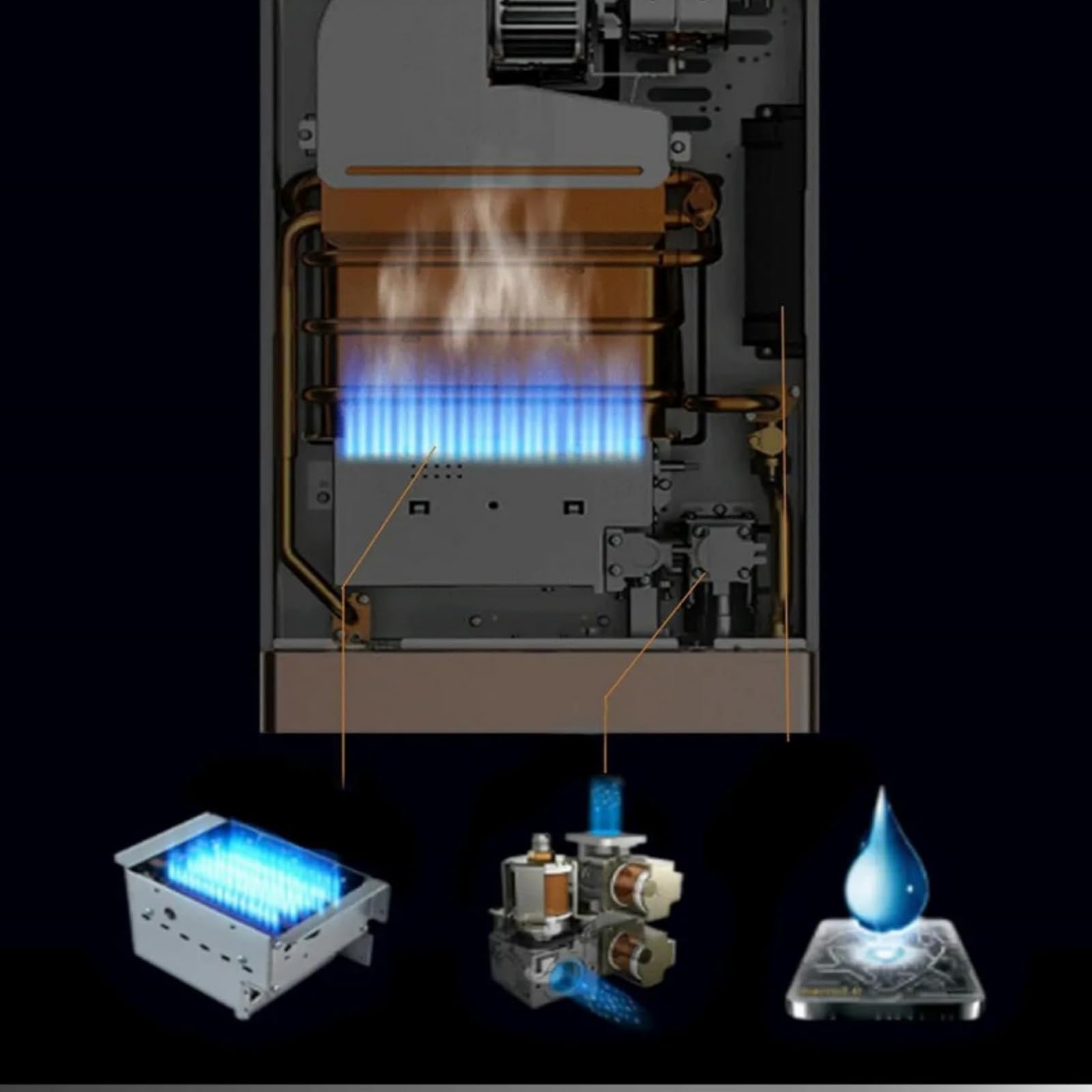 16L Scaldacqua a Gas Propano GPL 32KW Propano Butano Riscaldatori di Acqua a Gas Liquefatto,Scaldabagno Istantaneo Senza Serbatoio, per Campeggio,Camper,Casa,Uscita Dell'acqua Calda 16L/min