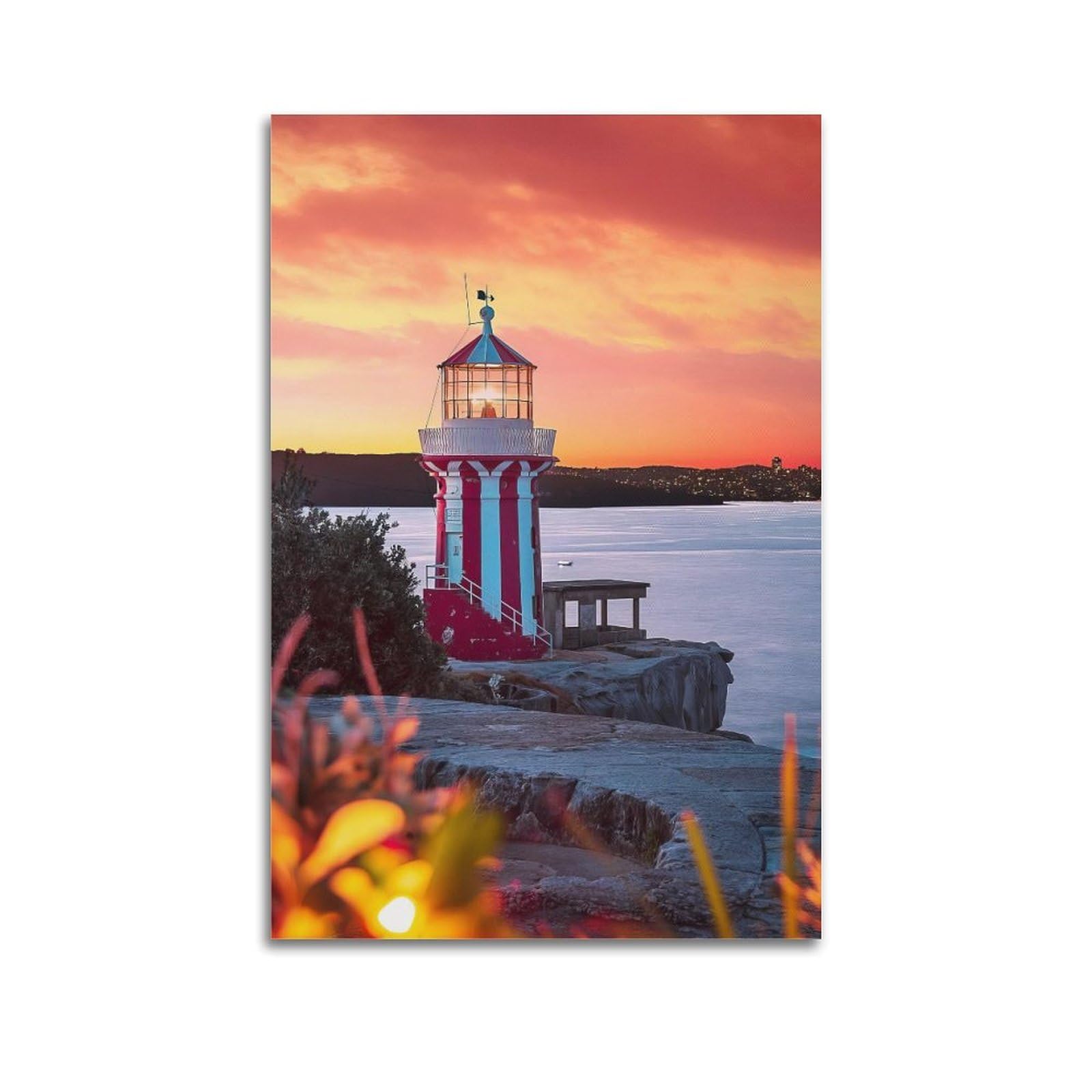 CXHJCA Lighthouse Poster Celestial Garden Poster Decorative Painting Canvas Wall Posters And Art Picture Print Modern Family Bedroom Decor Posters 20x30inch(50x75cm)