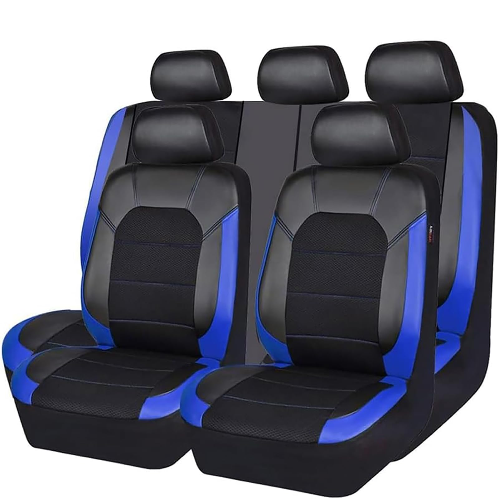 Njfoeudt C/Blue Ar Seat Over Sets For Hyundai Santa Fe 2006-2009, Full Set Leather Seat Ushion And Headrest Overs Nonslip Front Rear Seat Seat Overs Protetors Waterproof Interior Aessories,