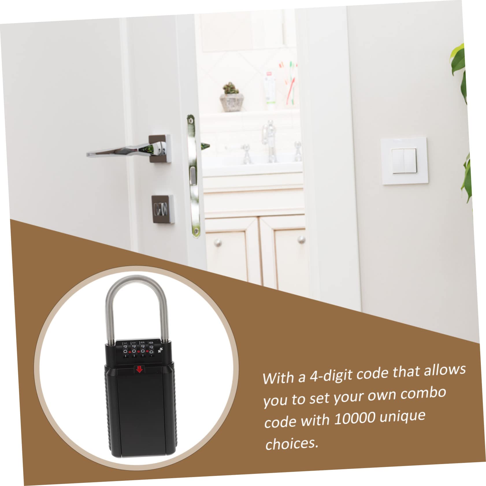 Uonlytech Cassetta Di Sicurezza Codice Cifre Cassetta Di Sicurezza Portatile Per Chiavi Realizzata in Metallo Adatta Per Esterni Offrendo Ampio Spazio e Protezione Da Condizioni Atmo