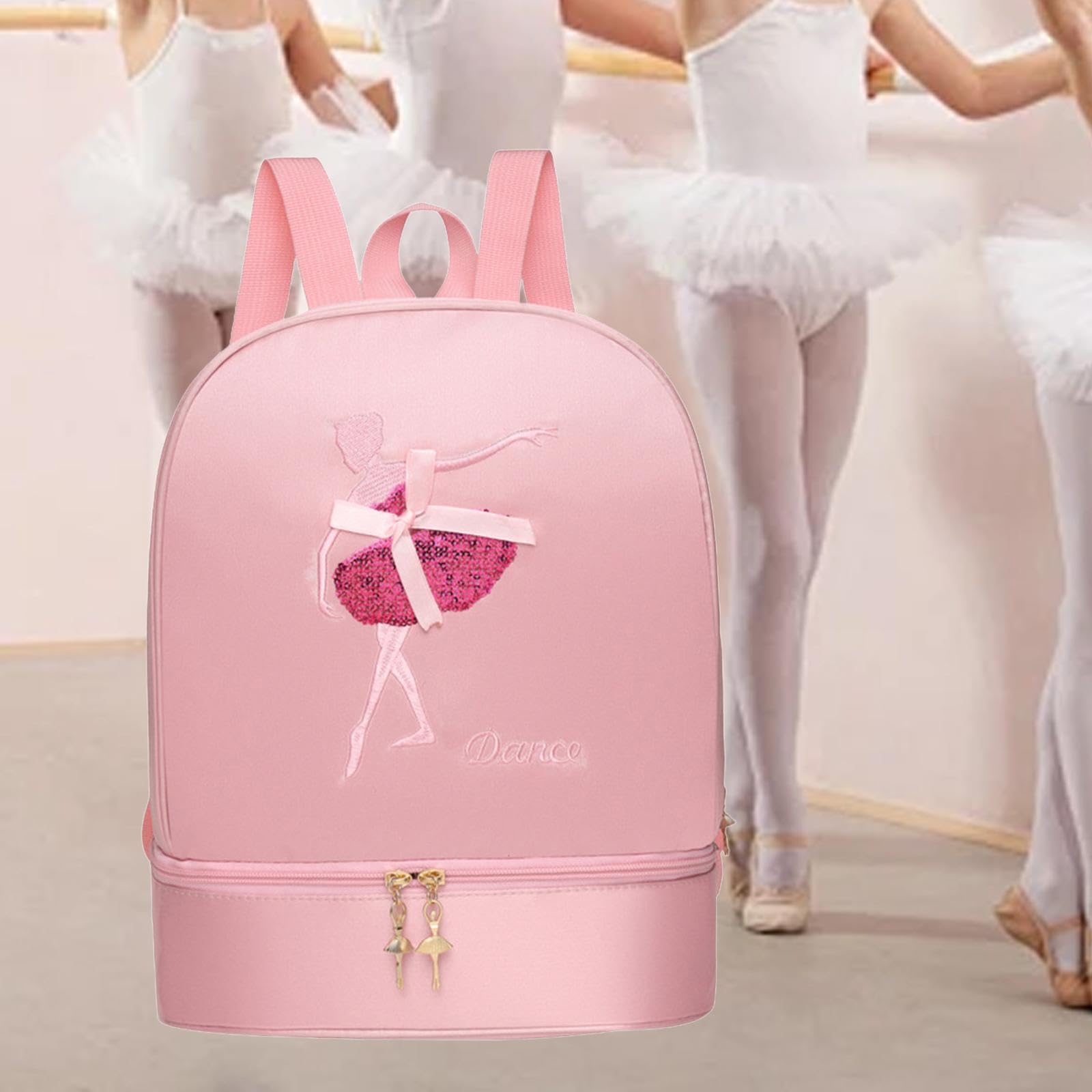 Oshhni Sac à Dos de Danse de Ballet, Sac de Ballerine pour Filles, Sac à Main décontracté, Sac de Danse de Ballet avec Compartiment à Chaussures pour la, Rose B