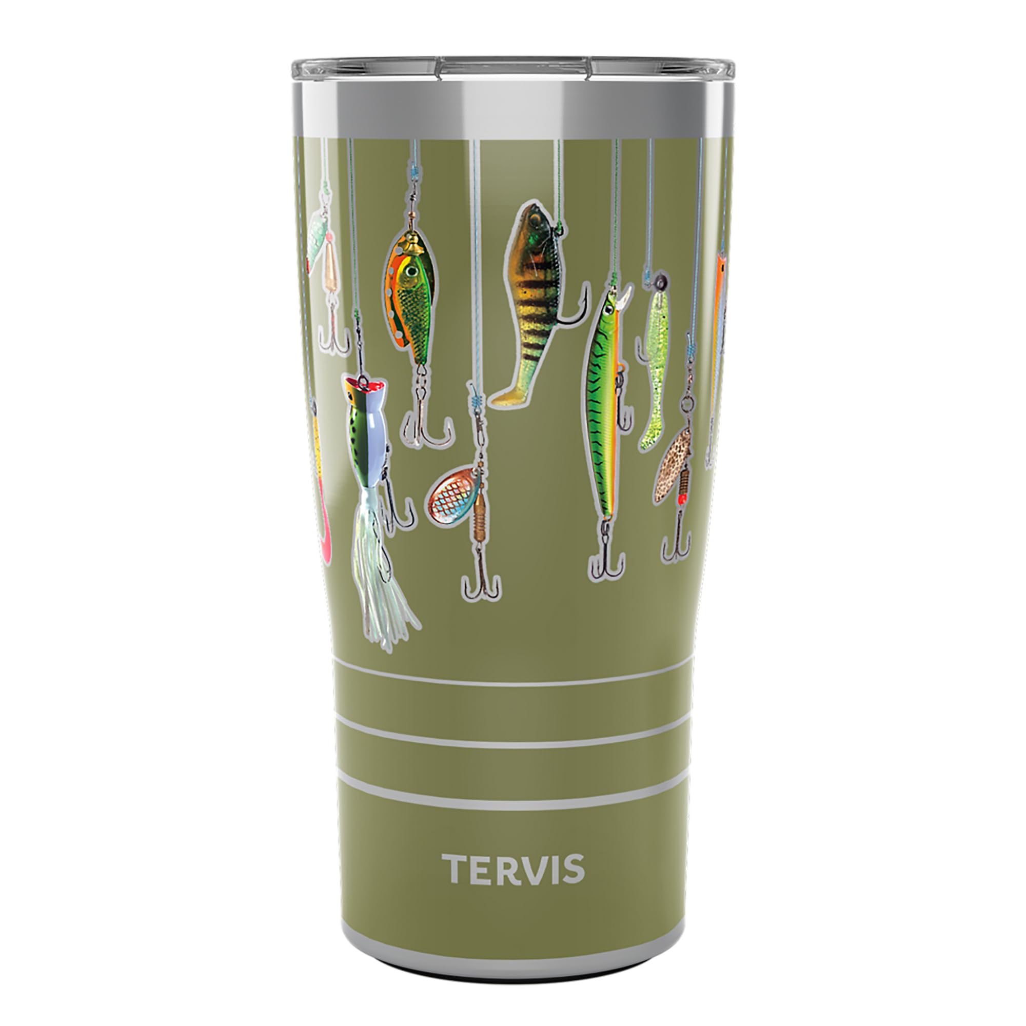 Amazon.com | Tervis Traveler Fishing Lures Triple Walled Insulated Tumbler  Travel Cup Keeps Drinks Cold & Hot, 20oz, Stainless Steel: Tumblers & Water  Glasses