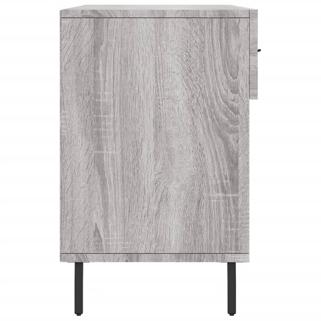 Szafka na buty Sonoma szara, 102 x 35 x 55 cm, materiał drewnopochodny z 2 szufladami i 4 półkami, rozwiązanie do przechowywania, styl przemysłowy, żelazne nogi, wytrzymała płyta siedziska