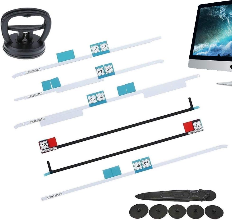 Screen LCD Adhesive Strips Tape Replacement Removal Tool Kit Adhesive Stickers Strips Lot Screen Opening Tools Set for iMac 27" A1419 21.5" A1418 (21.5")