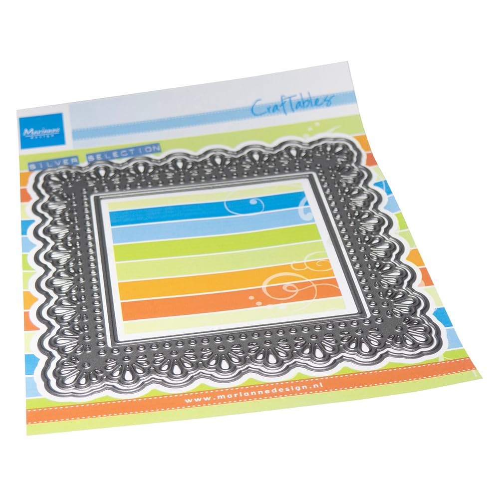 Marianne Design Silver/White Craftables, Twine Square, For Paper Craft Projects, Or One Size