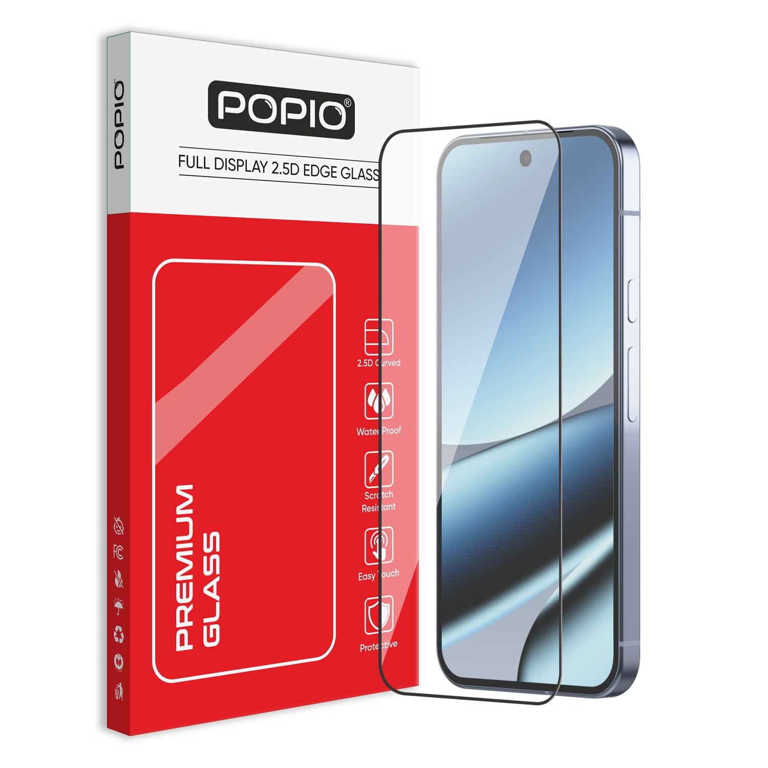 POPIO Military-Grade Gorilla Tempered Glass for Google Pixel 10 Pro XL (Black) with Edge to Edge Coverage and Easy Installation kit