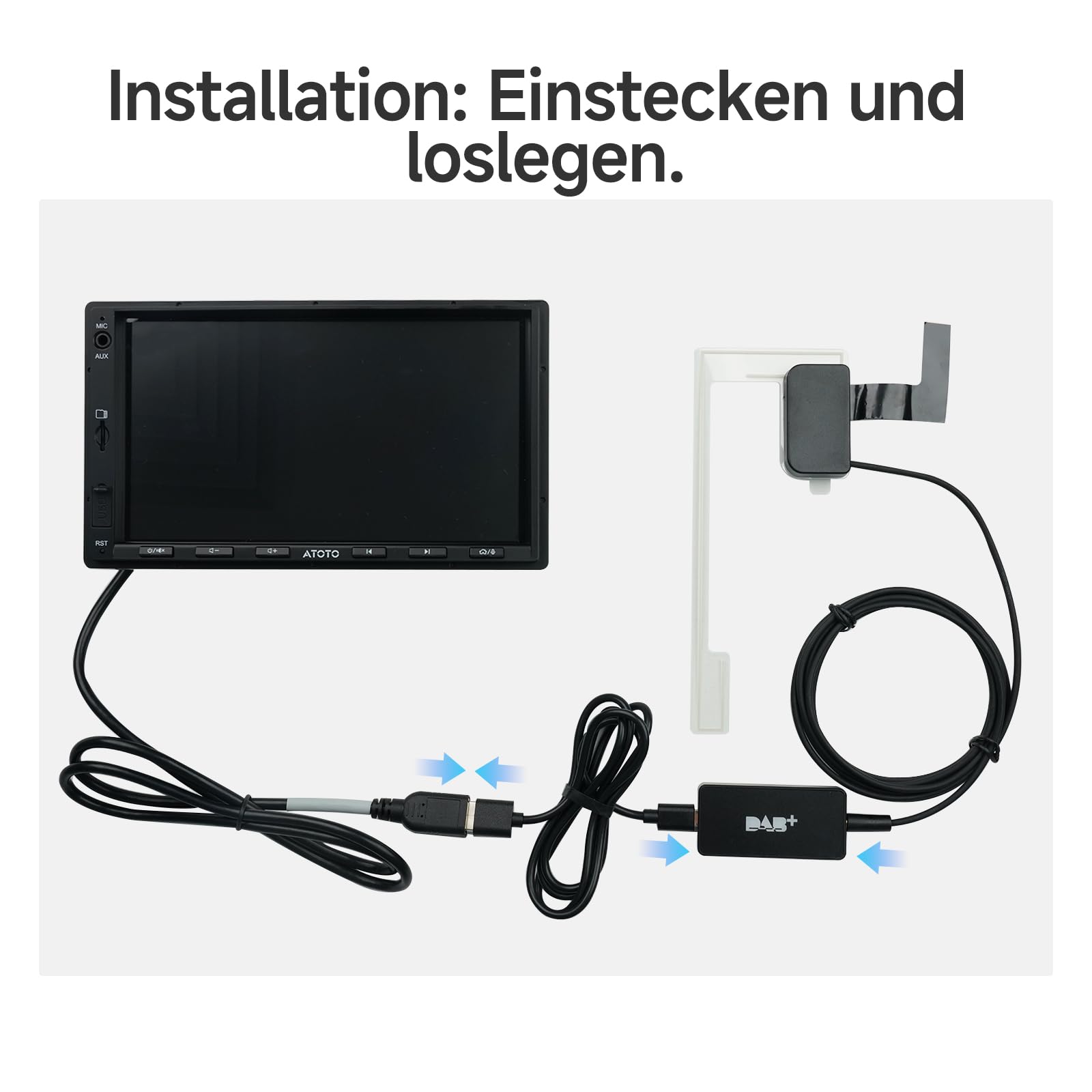 ATOTOZONE AC-4475 USB DAB+ Radioempfänger, Plug & Play, Nur Kompatibel Mit A5, A6, S8 Serie