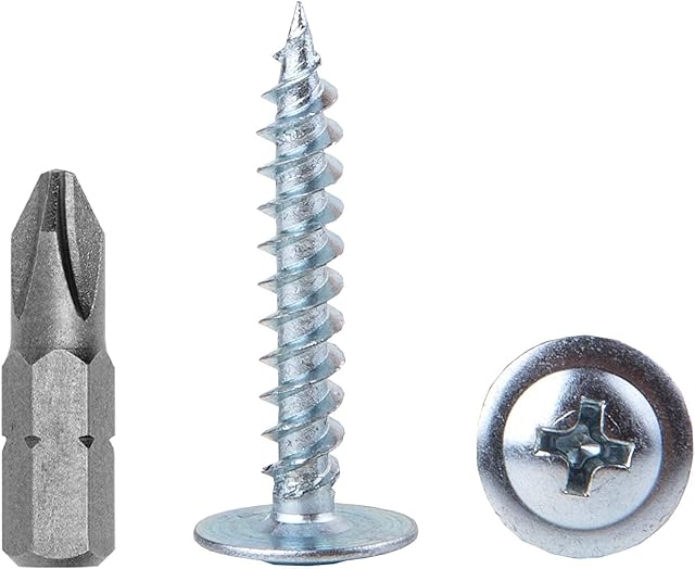 (Pack of 100 pcs) Zinc Plated Steel 4.2 x 25 mm Wood Screws, Metal Screws, Phillips Modified Truss Head, Self Tapping (100, 4.2 x 25 mm)