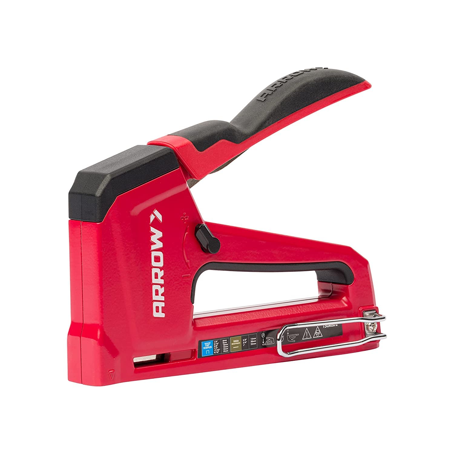 Arrow T50RED2 2-in-1 Heftpistole und Nagler für Polster, Rahmen, Isolierung, Handwerk und Möbel, Rot