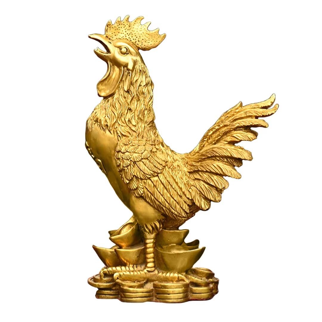 GLETSF 1 PCS Brass Bull Figurine Chinese Zodiac Figurines Fengshui Wealth Figurines Brass Figurines Animals Ornament Figurine for Bookshelf Decoration,Diligent Yellow Bull
