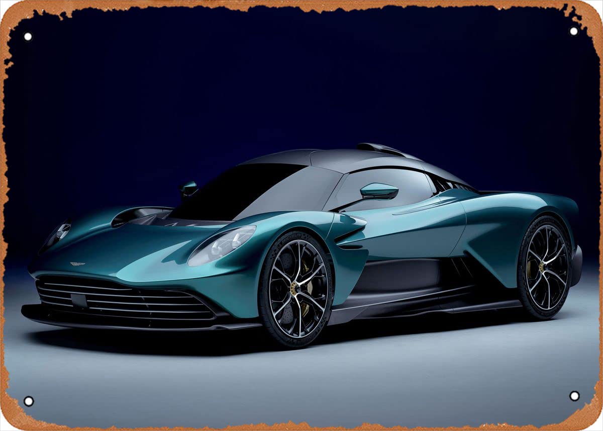 YsirseuAston Martin Valhalla car Metal Tin Sign 8 x 12 in Sports Supercars Vintage Poster Man Cave Decorative