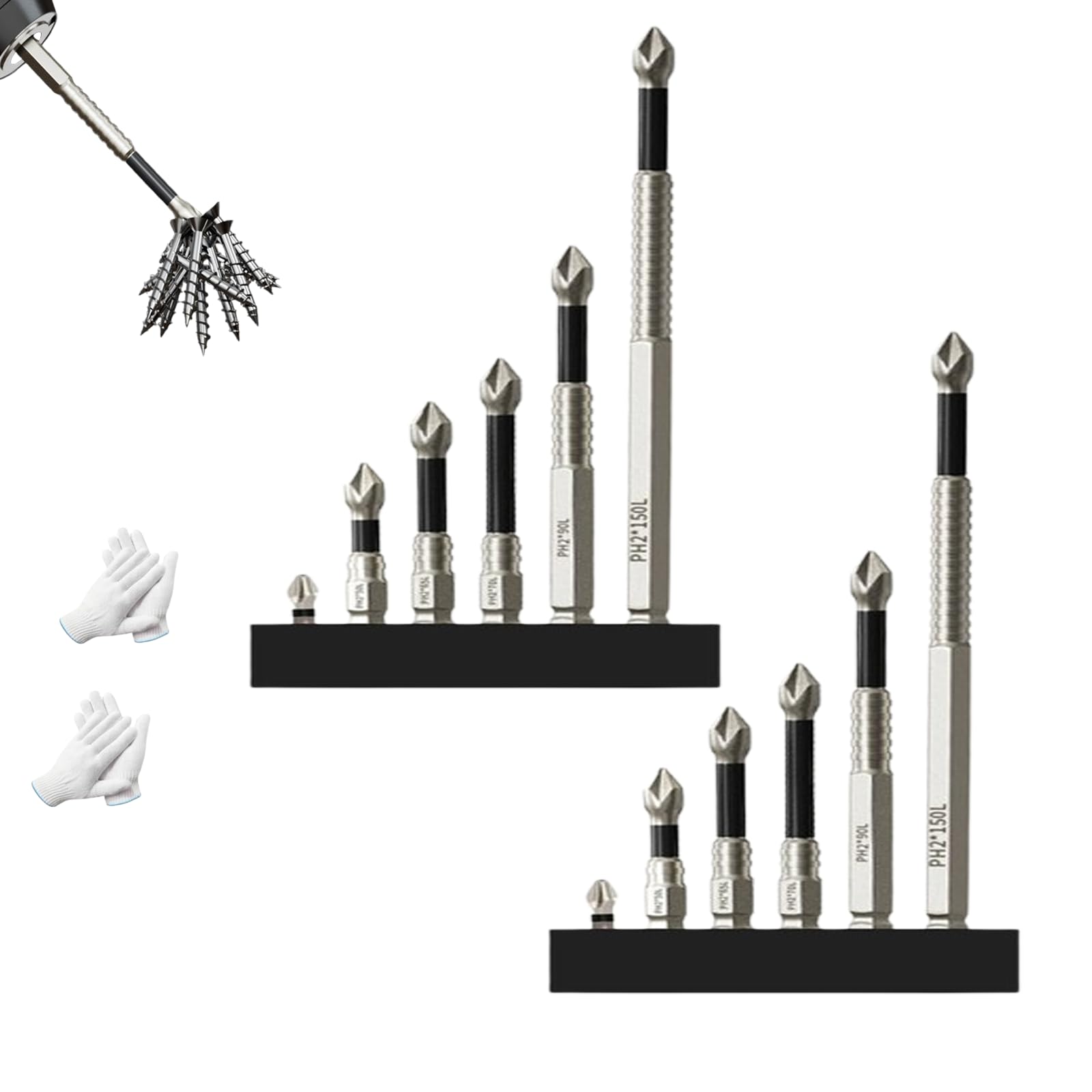 High-Magnetic Screwdriver Drill Bit Set,Lagonshop Strong Magnetic Durability Screwdriver Drill Bit Set,6-Piece Anti-Slip Anti-Shock Impact Resistance