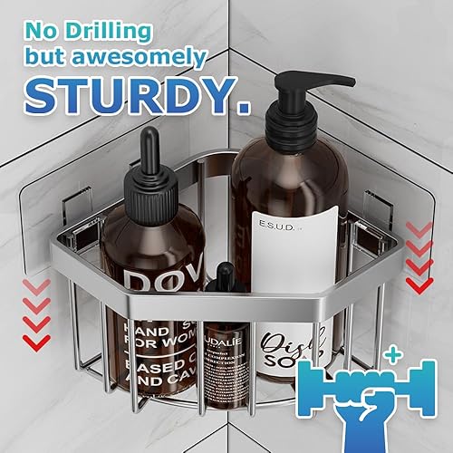 Miniatura 3 de Soporte de esponja para fregadero, organizador de fregadero de esquina para cocina, baño, ahorra espacio, soporte triangular para jabón, organizador