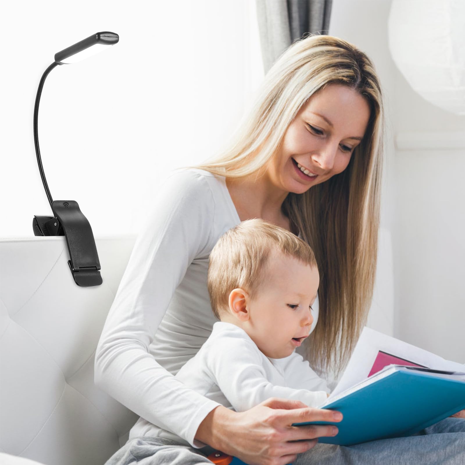2 Lampes de Lecture LED Rechargeables à Pince en Plastique, Distribution Lumineuse Uniforme et Design Stable, Lecture Lit Travail