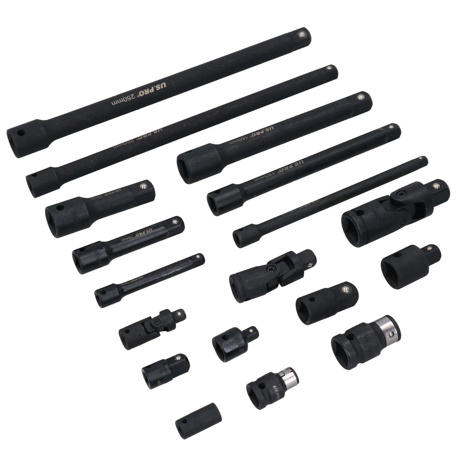 18pc Impact Socket adattatore e kit di accessori estensioni UJ's Bits Mixed Drive
