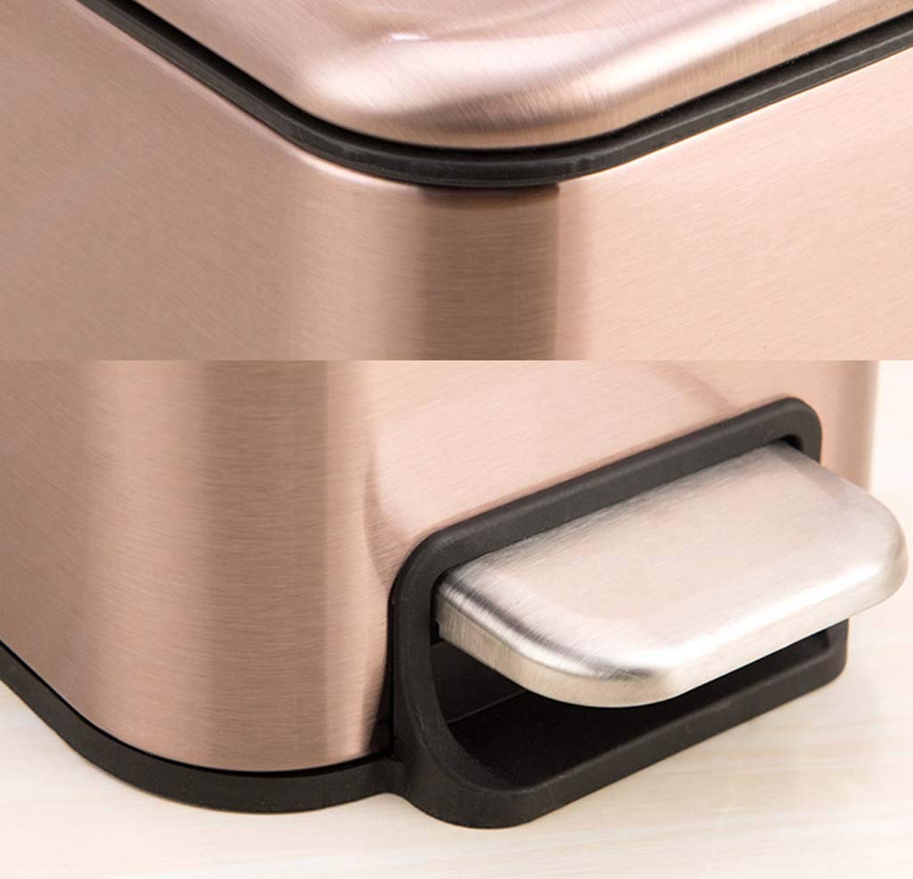 Poubelle WC et cuisine 5L rectangulaire inox gain de place