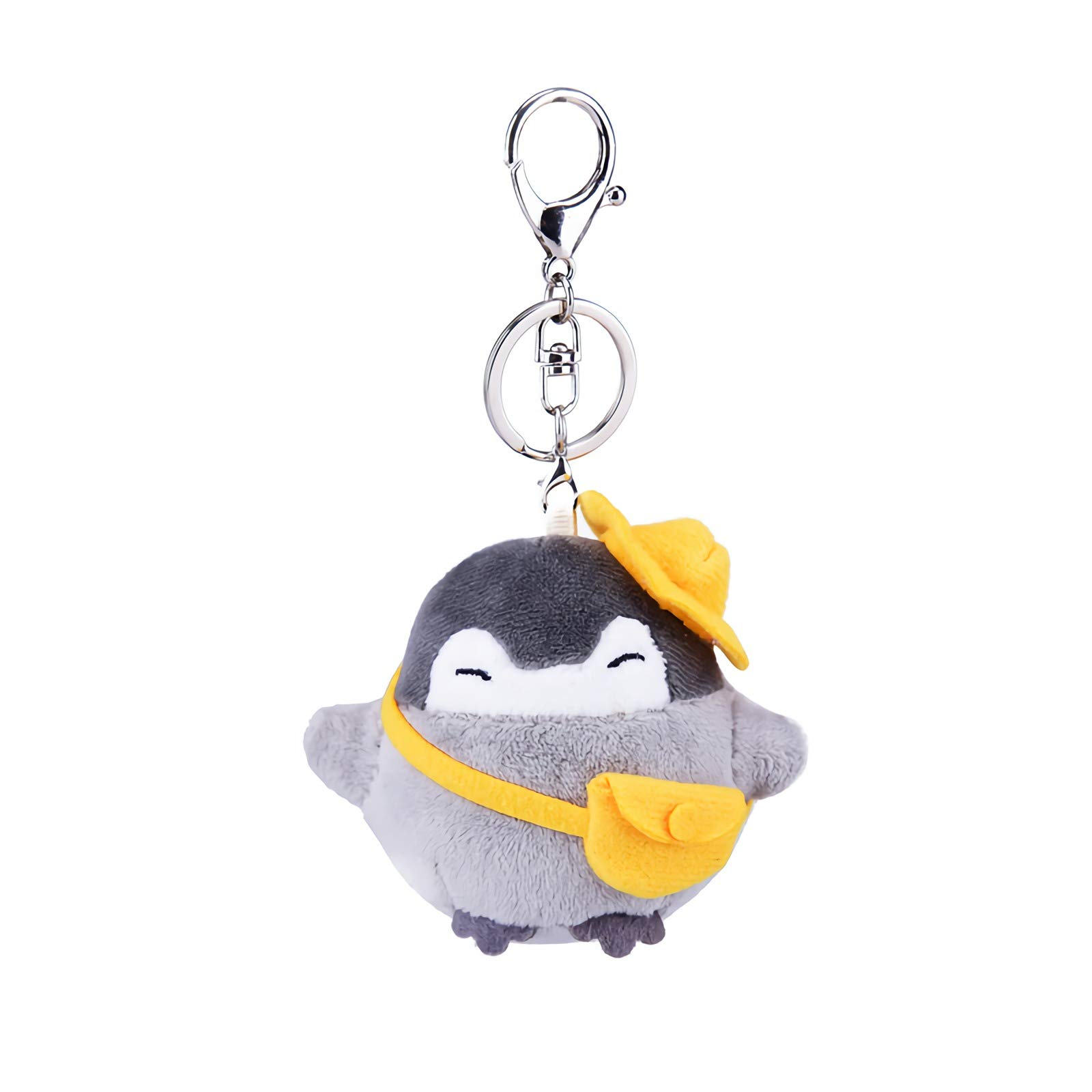 VICKYPOPVICKYPOP Animal Plush Keychain Cute Penguin Stuffed Toy and Interesting Backpack Doll Pendant for Kids or Friends (Penguin-Yellow)