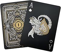 Vista 8 de ACELION Cartas de juego impermeables, cartas de plástico, baraja de cartas, tarjetas de póquer de regalo (negro)