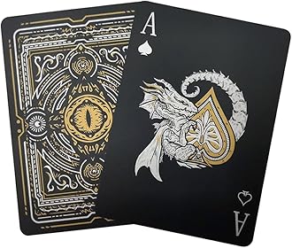 Waterproof Playing Cards, Plastic Playing Cards, Deck of Cards, Gift Poker Cards (Black Dragon)