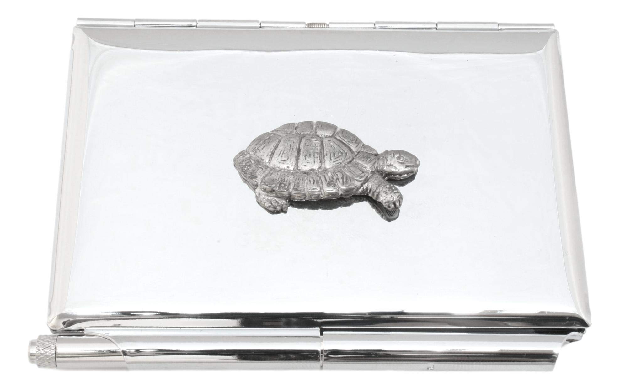 Tortoise Metal Notepad Memo Card Holder & Pen Set Free Engraving 374