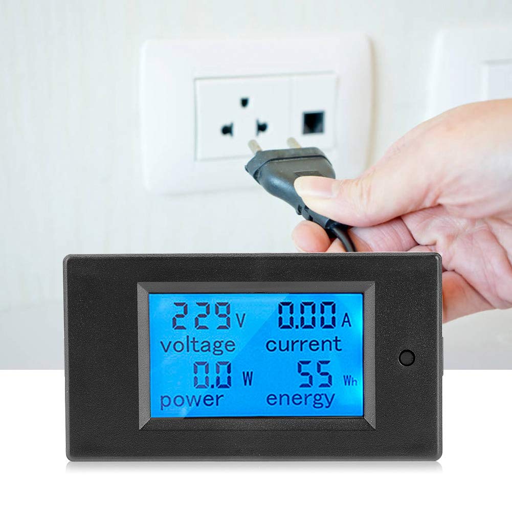 Voltmeter Ampèremeterweergave, 100A AC 80~260V Digitale vermogensmeter Monitor Spanning KWh Watt Voltmeter Ampèremeter met LCD-scherm en stroomtransformator CT