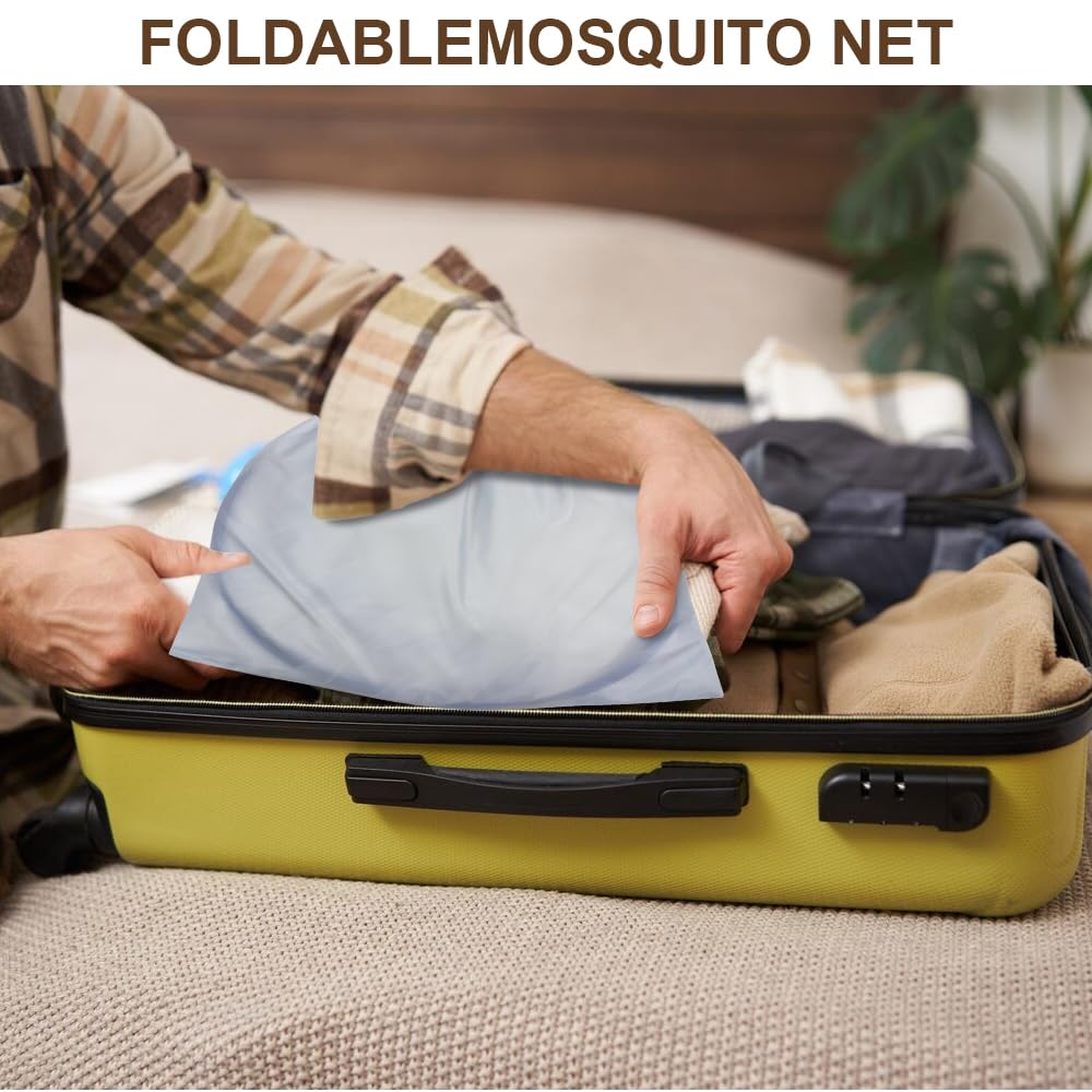 Faltbares Moskitonetz, tragbares Campingzelt, Moskitonetz Bett Reise, Pop-Up-Moskitonetz, schnell faltbares Moskitonetz für Camping, Outdoor, Schlafzimmer (Weiß)