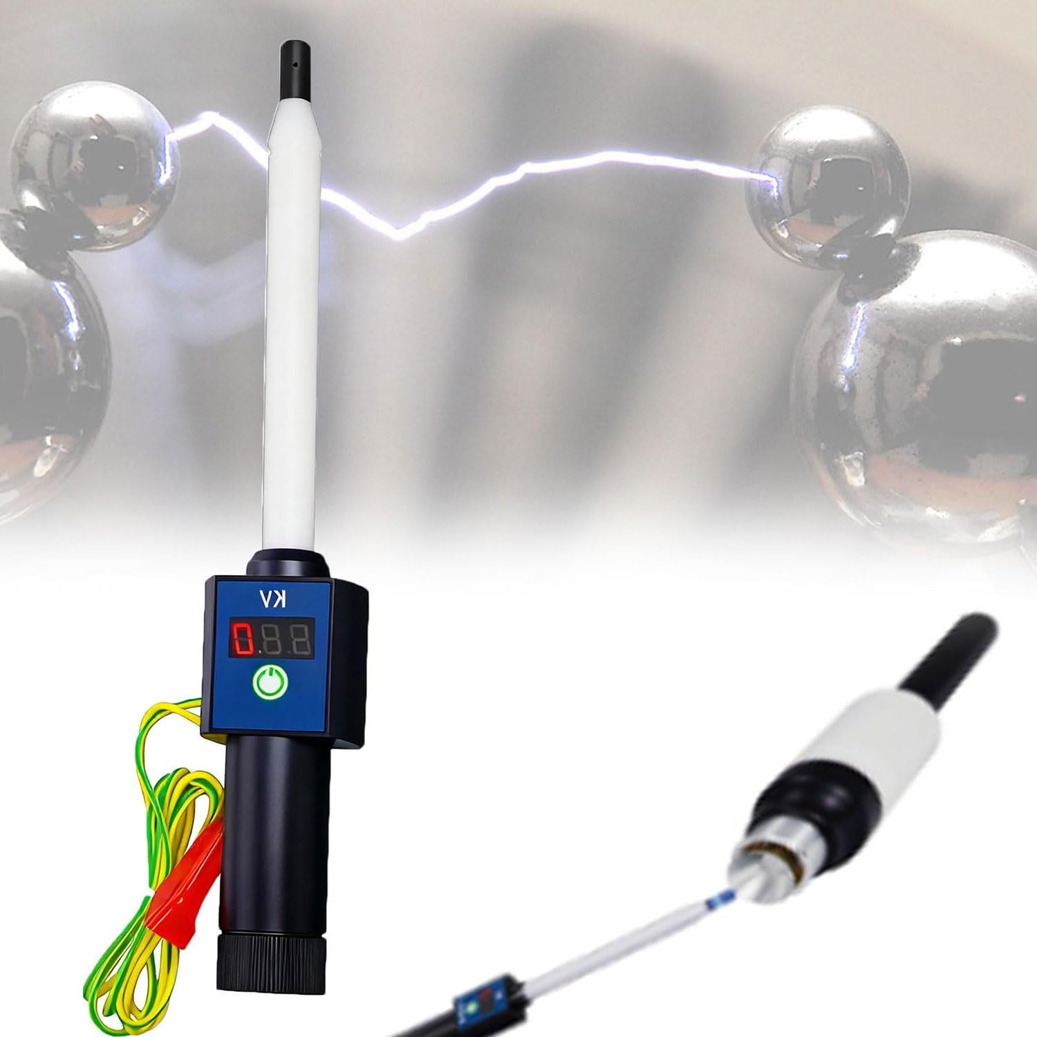 Ręczny tester elektrostatyczny, cyfrowy wyświetlacz LED, zakres pomiarowy 0-100 kV, automatyczna identyfikacja do pomiaru włókien