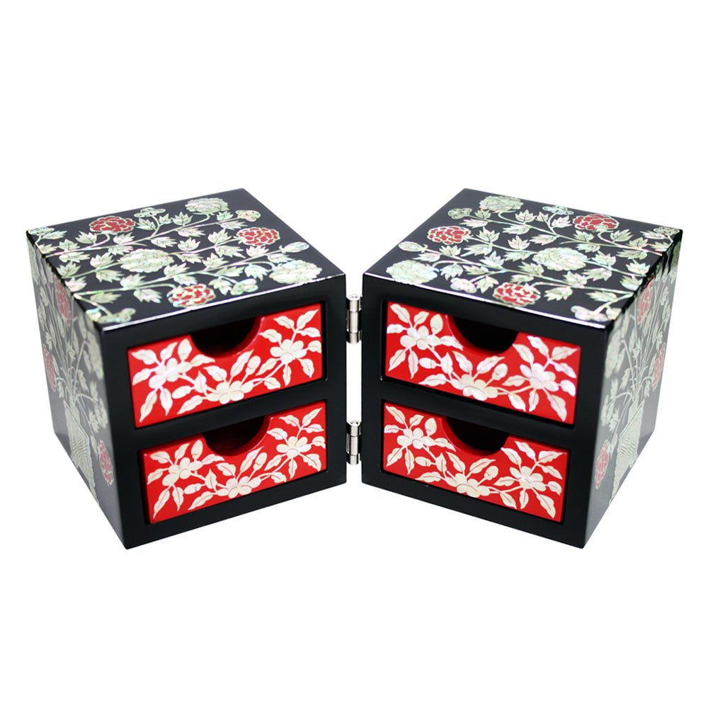 Boîte à Bijoux Décorative - Boîtier En Métal Antique Avec Nacre