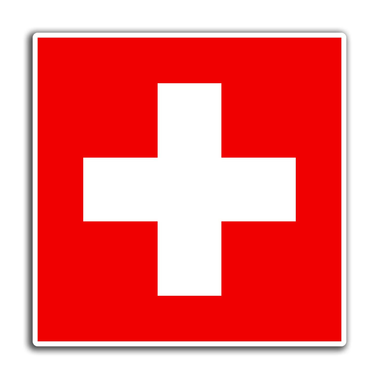2 x 10cm Switzerland Flag Vinyl Stickers - Travel Sticker Laptop Luggage #32170 (10cm Wide)