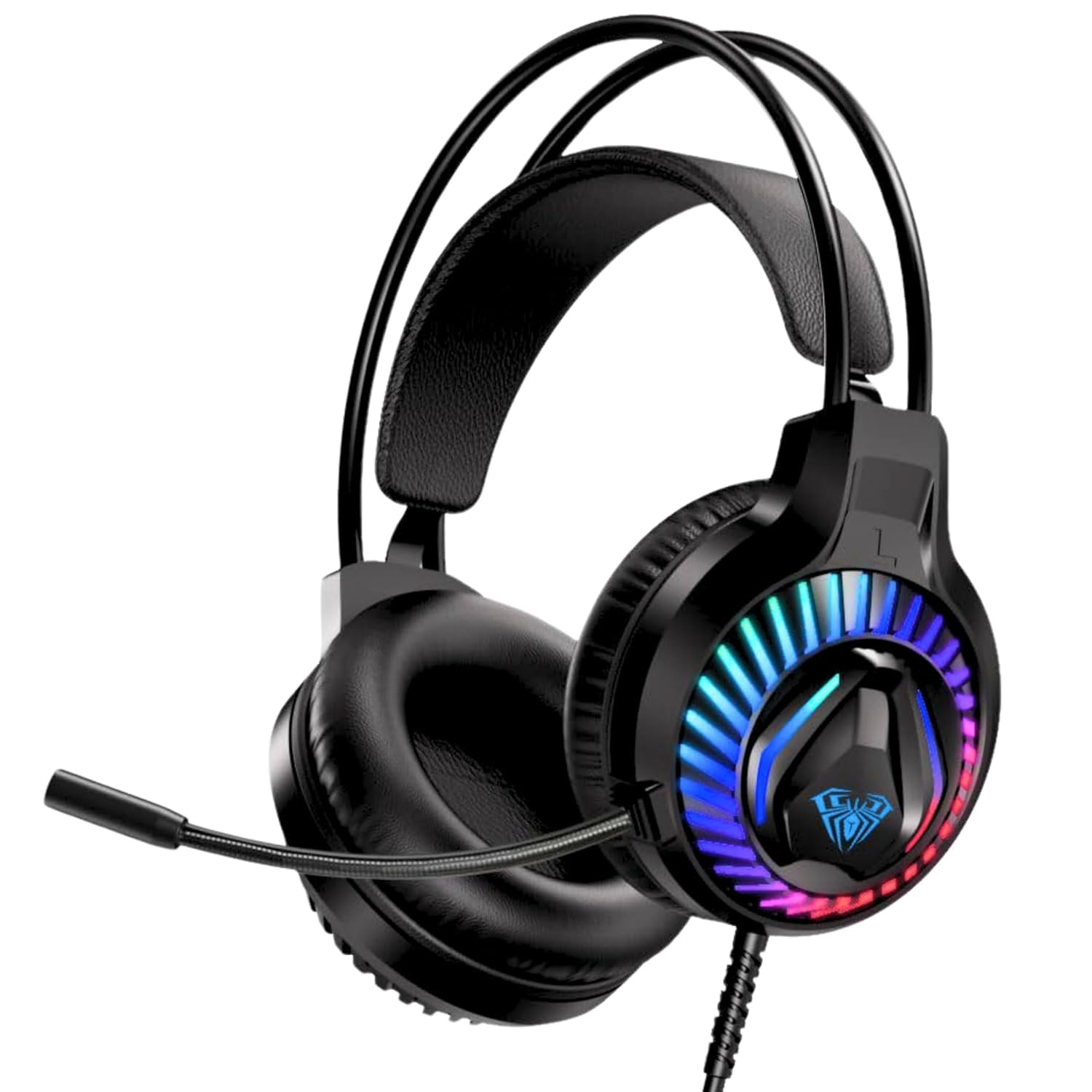 AULA S605 Professional RGB Gaming Headphones with Adjustable Mic Wired Gaming Headset (Black, Over Ear)-image-9