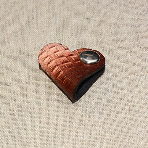 Brown Leather Cord Organizer Earbud Holder Cable Holder