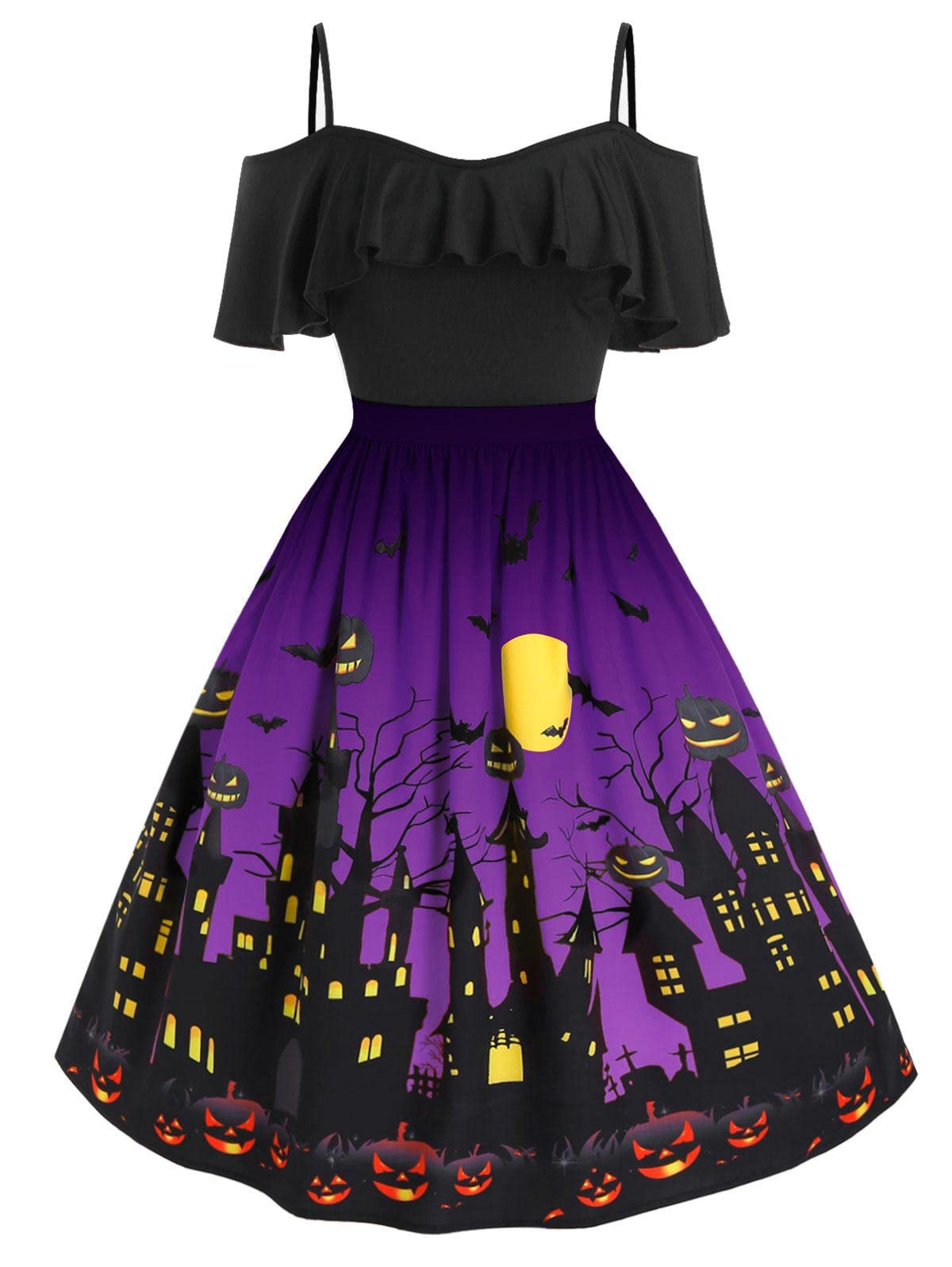 ROSE GAL Womens Plus Size Dresses Sleeveless Wrap V-Neck Gothic Vintage 50S Spaghtti Strap Swing Cocktail Dress