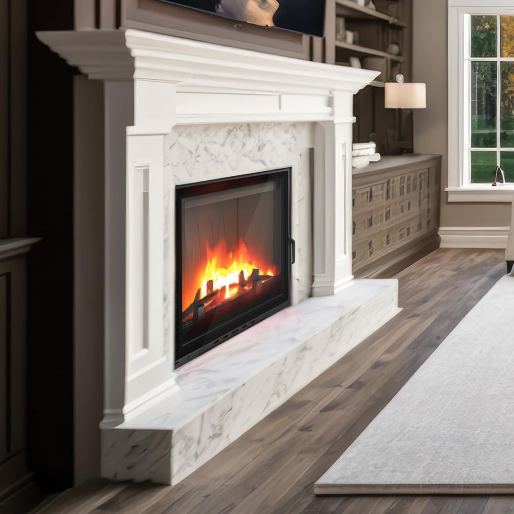 KRATKI Inserto per camino in ghisa a legna AMELIA 21 kW Ø200 frontale A 2 | Ghisa nero, efficienza 80%, classe A. Ecodesign.; combustione efficiente; basse emissioni; calore uniforme; alta potenza
