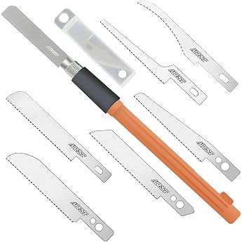 ABEST Mini Hand Saw for Model Making with 8 Blades for DIY Model Making Knife Hobby Tool Set for Hacksaw for Hand Cutting Limbs and Branches of Trees