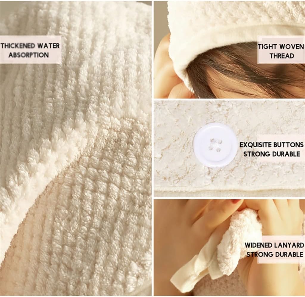 Grid Woman Towels Rapid Hair Drying Towel Bath Shower Cap Dry
