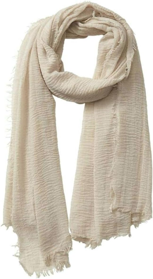 Guiyal Cotton Blend Jacquard Vintage Soft Scarf with Fringed Edges - Lightweight 70x35 Inch Shawl for Women & Men