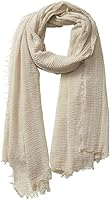 Guiyal Cotton Blend Jacquard Vintage Soft Scarf with Fringed Edges - Lightweight 70x35 Inch Shawl for Women & Men
