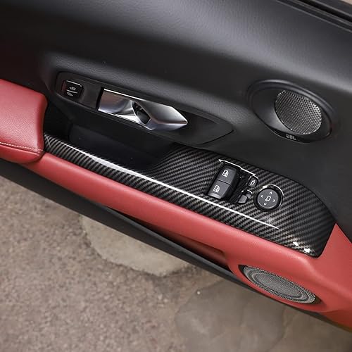 Miniatura 4 de Cubierta de interruptor de elevación de ventana, cubierta de interruptor de elevación de ventana de ABS con patrón de fibra de carbono ABS,