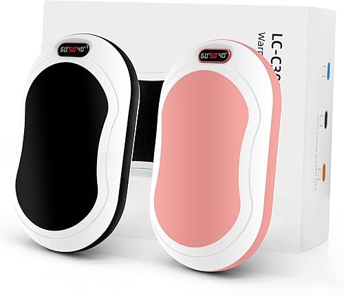 Calentadores de manos recargables, calentador de manos recargable de 10000 mAh, calentador de manos eléctrico de calefacción de 12 horas de largo,