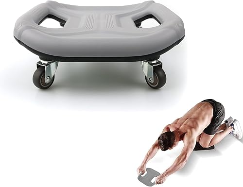 Rueda de rodillo para abdominales con rodillera, soporte para abdominales abdominales, equipo de entrenamiento para gimnasio en casa, gris