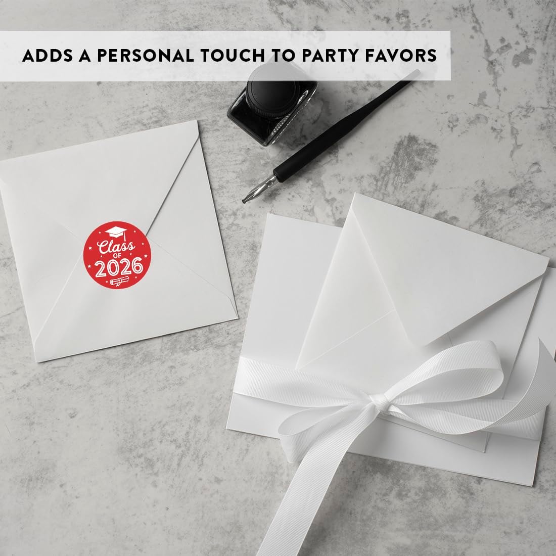 Andaz Press Red 2026 Graduation Stickers for Graduation Party Favors for Guests, Envelope Seal, Class of 2026 Stickers, Graduation Favors, Bulk 40 Pack, 2 Inch, Made in The USA