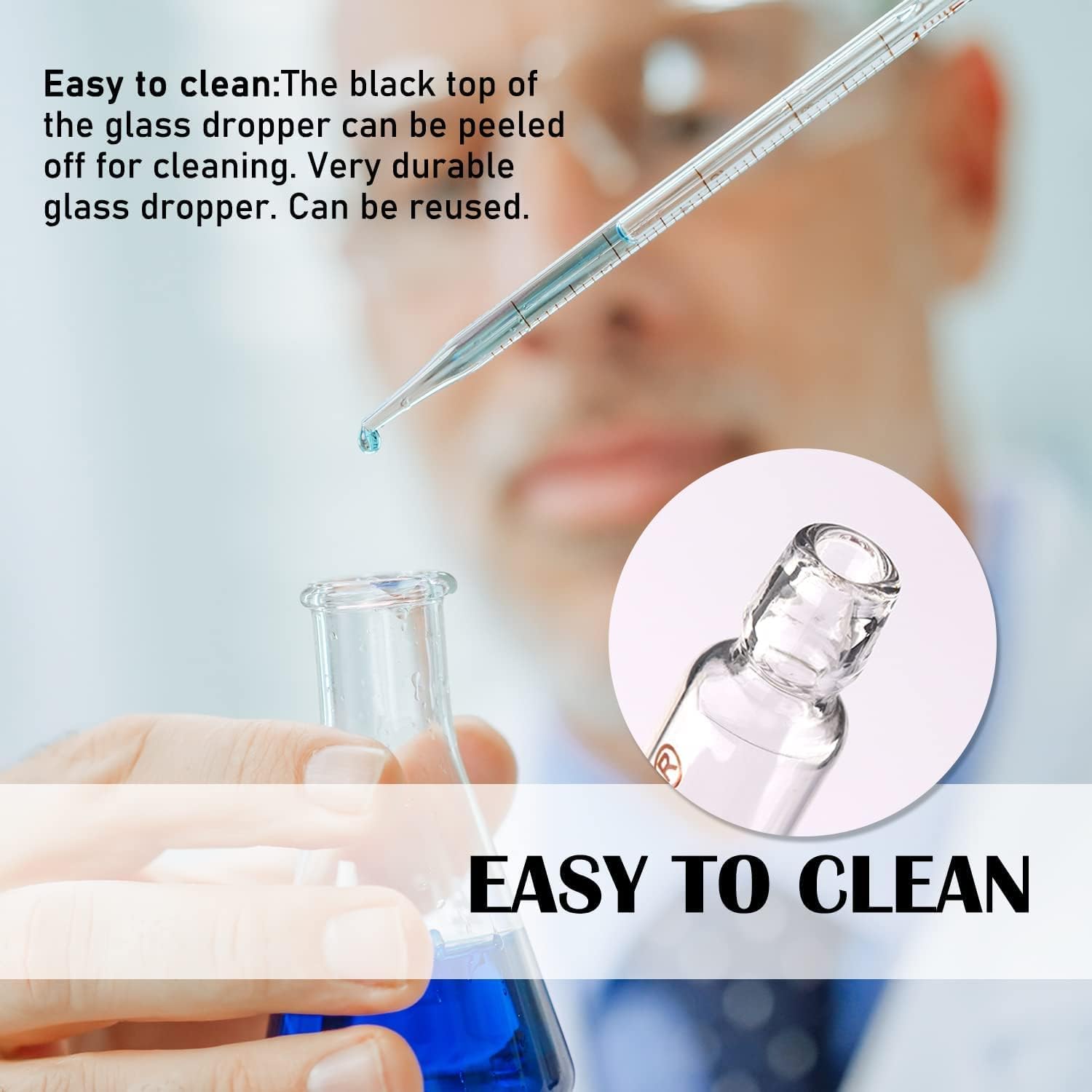 LABXPORT 10ml (13inch) Glass Graduated Pipette Droppers with Red Rubber Bulbs (2pc.) & cleaning Brush–for Lab Laboratory perfume making Cosmetics School College Science Essential Oils home use - Image 6 thumbnail