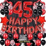 Fancypartyshop Fancy 45TH Birthday Party Decorations Supplies Red Black Later Balloons Happy...