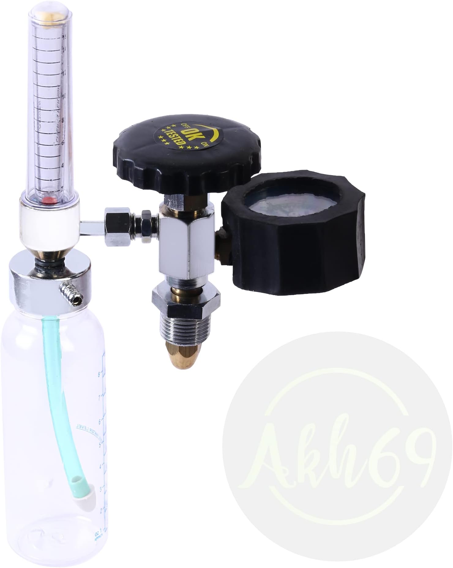 Sai life Oxygen Flow Meter Adjustment Oxygen Valve with Regulator oxygen Flow Meter With Rotameter Humidifier Bottle Flow Meter