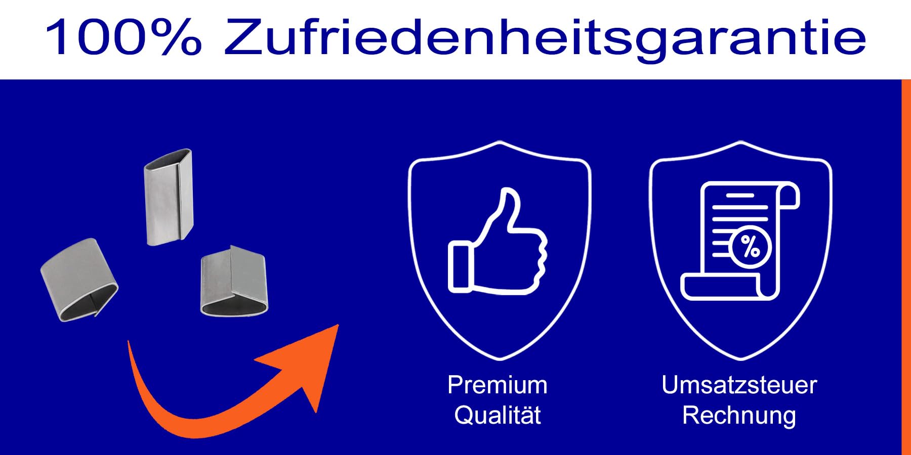 500 Stück FP 19 Verschlusshülsen 19 mm | verzinkte Stahlverschlusshülsen mit überlappten Schenkeln | zuverlässiger manueller Verschluss für schwere, starre oder runde Packgüter