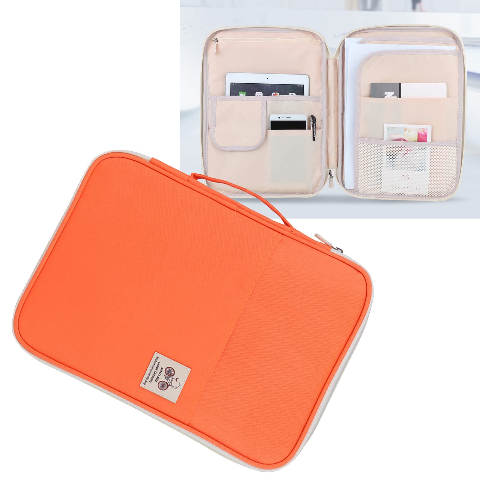 Sac à Documents A4, Porte-copie Multi-poches, Pochette Multifonctionnelle étanche pour Notes de Voyage, étui à Fermeture éclair pour Ordinateur Portable, Journaux, Carnets de